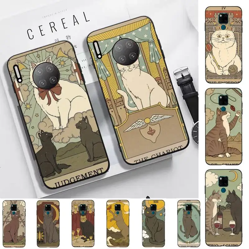 

Yinuoda Tarot Mystery totem cat Phone Case for Huawei Mate 20 10 9 40 30 lite pro X Nova 2 3i 7se