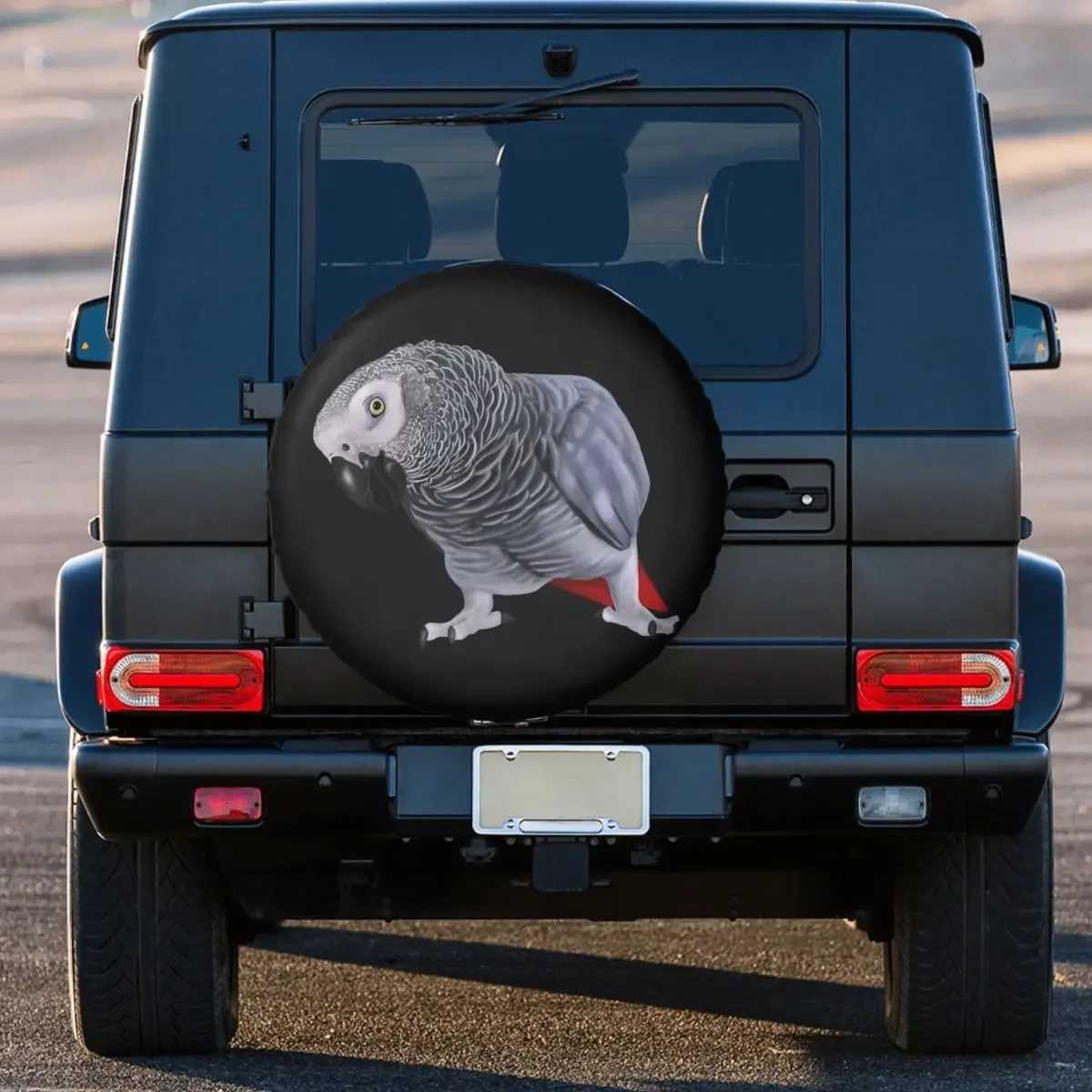 Чехол для запасного колеса с африканским серым попугаем и птицей Jeep Psittacine