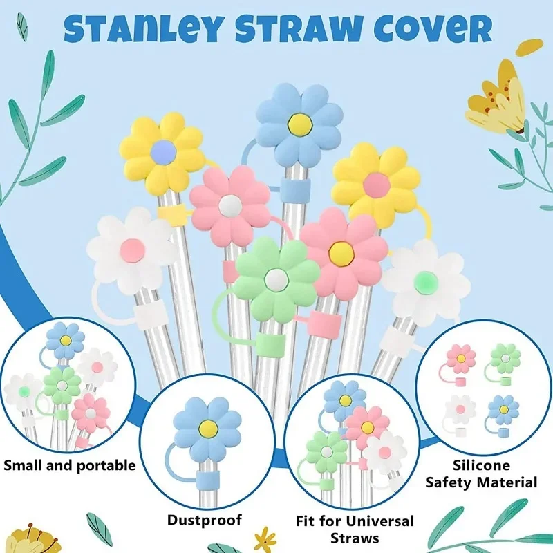 Соломенные чехлы Daisy для стакана Stanley 30 и 40 унций силиконовый топпер соломинки