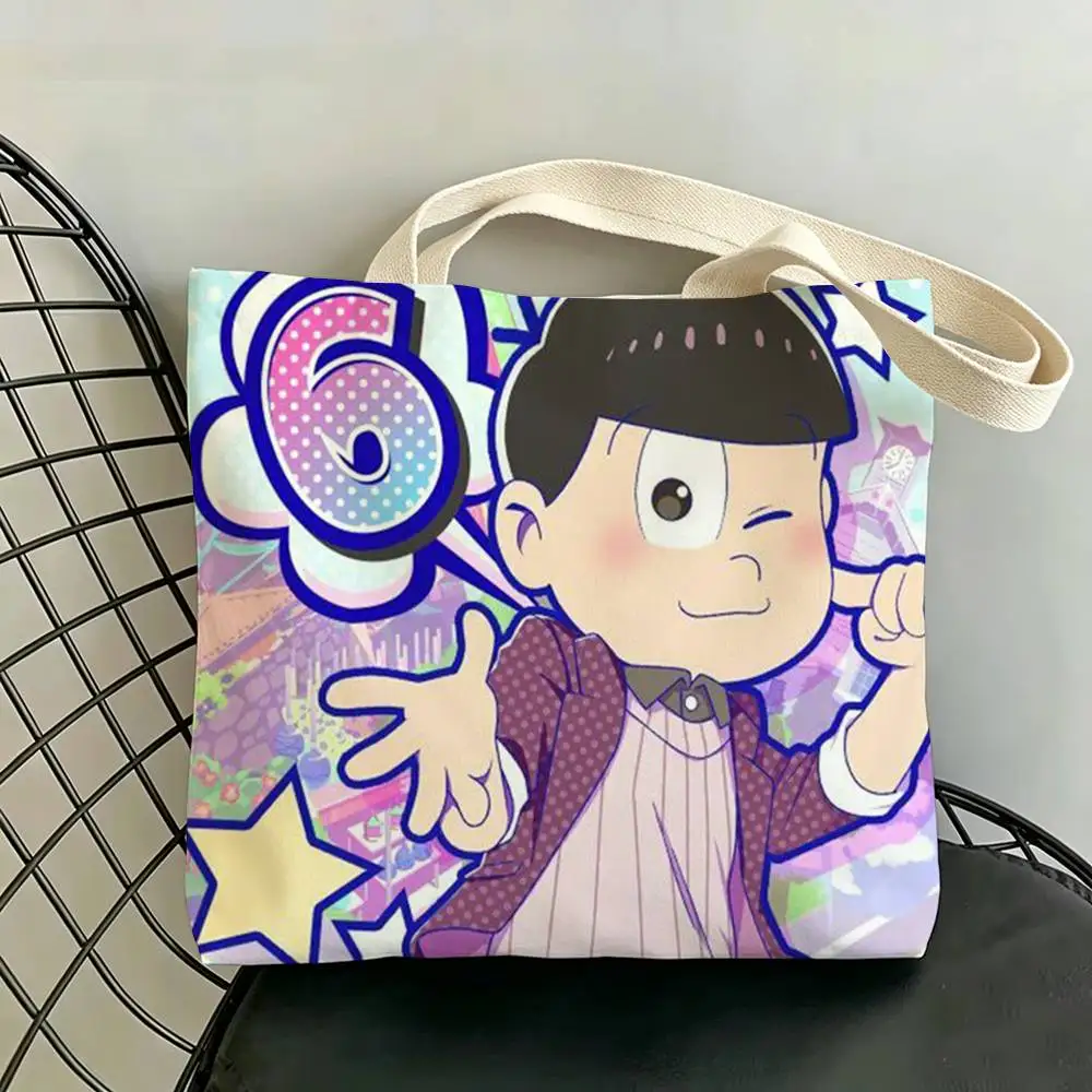 Сумки для хранения O-Osomatsu Comics S-San с двусторонним принтом, большая сумка-тоут, прочная, для пляжа и пикника, складная, подарочная, экологичная (art.: 3920dbfb1e22e) - 3920dbfb1e22e