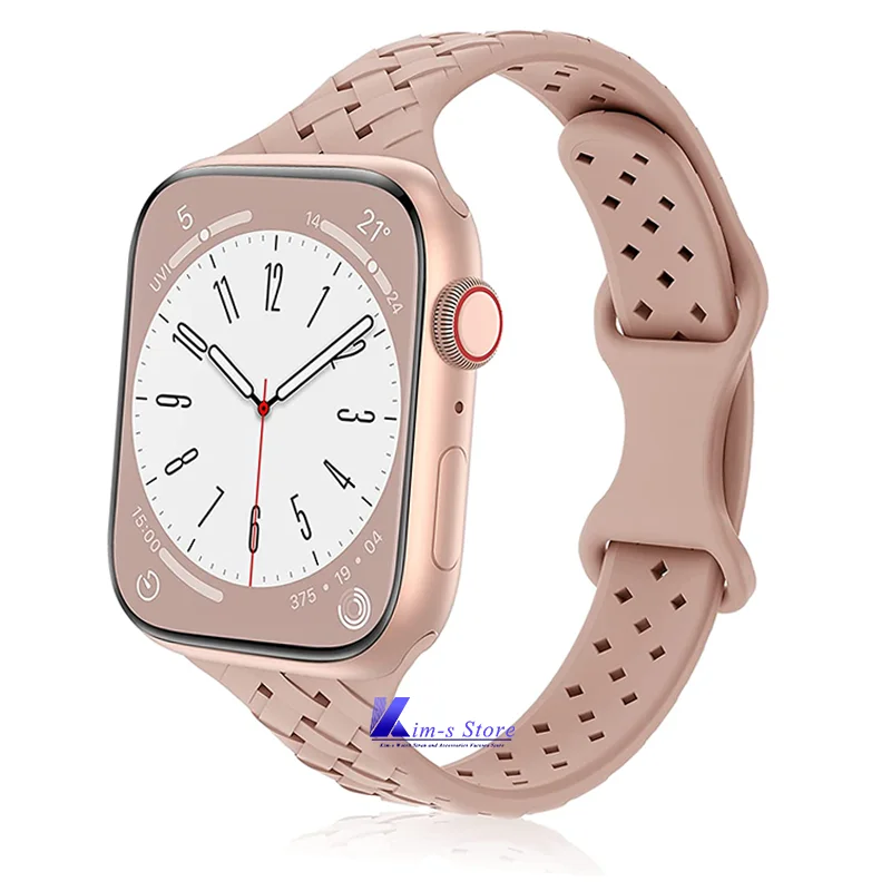 

Silicone Strap for Apple Watch Band 49mm 41mm 45mm 40mm 44mm 42mm Sport Narrow Thin Band for iWatch Ultra Series 8/7/SE/6/5/4/3