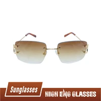 luxury sunglasses men vintage designer wire big c rimless metal carter fashion women shades eyewear outdoor protect product