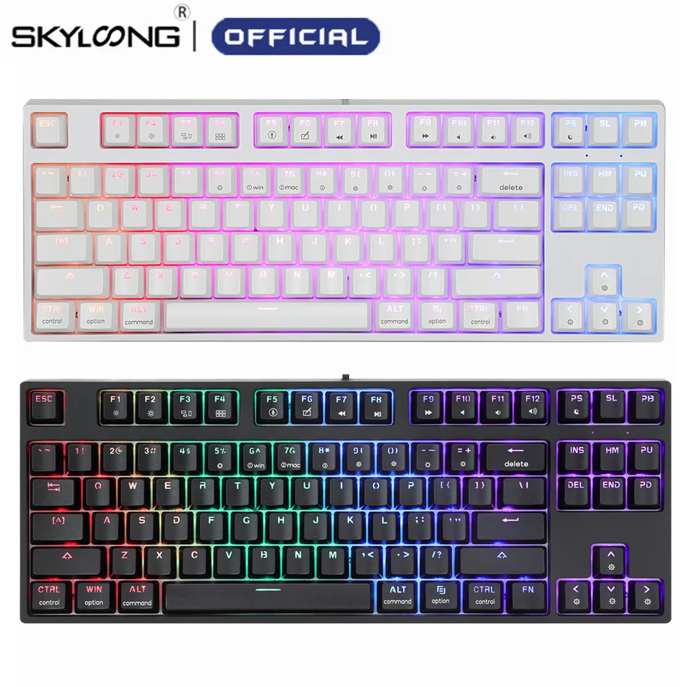 Механическая клавиатура SKYLOONG GK87S, 80% дюйма, 87 клавиш, оптическая, популярная, заменяемая, Bluetooth, беспроводная клавиатура для игрового настольного ПК SK87S