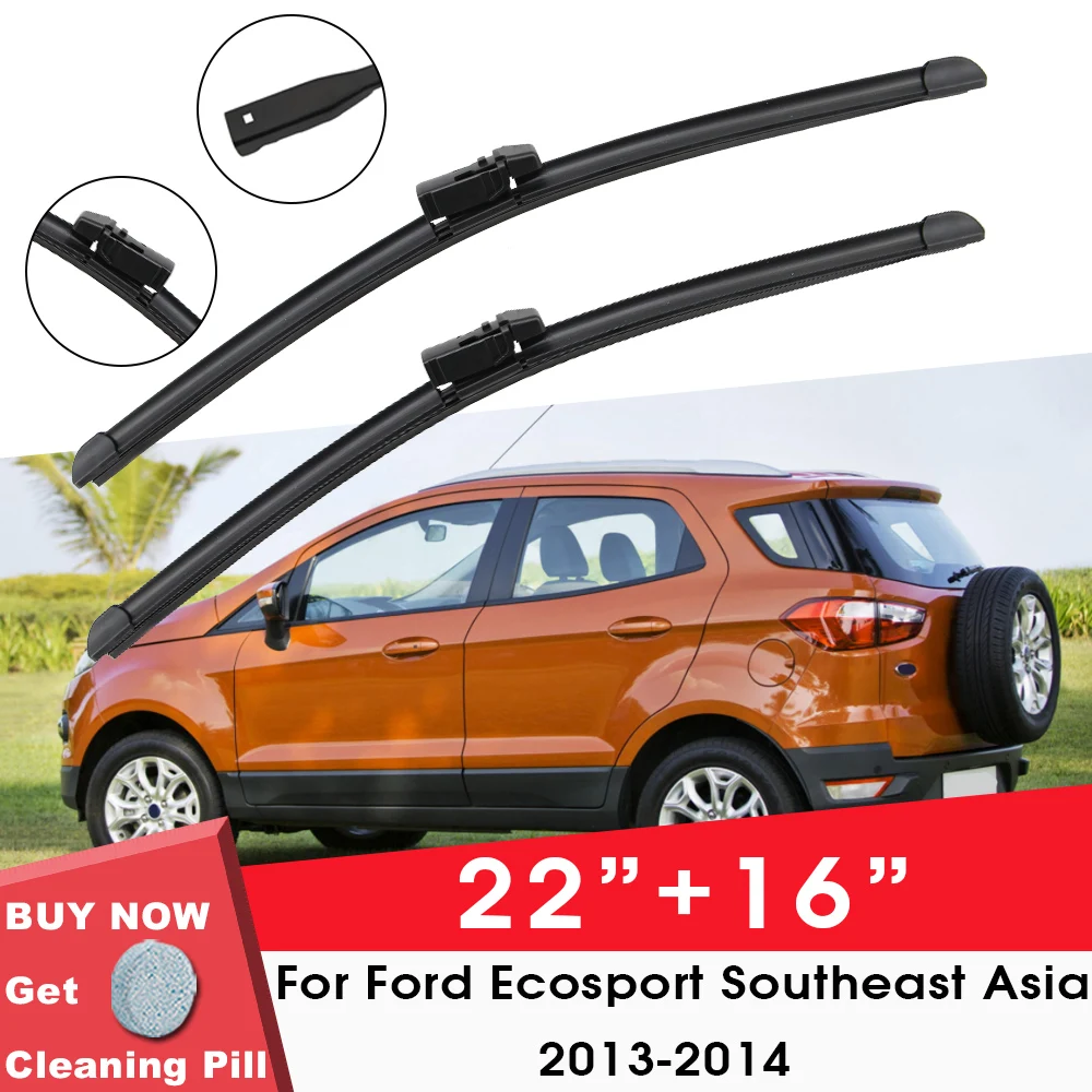 

Car Wiper Front Window Windshield Rubber Silicon Gel Refill For Ford Ecosport Southeast Asia 2013-2014 22"+16" Car Accessories