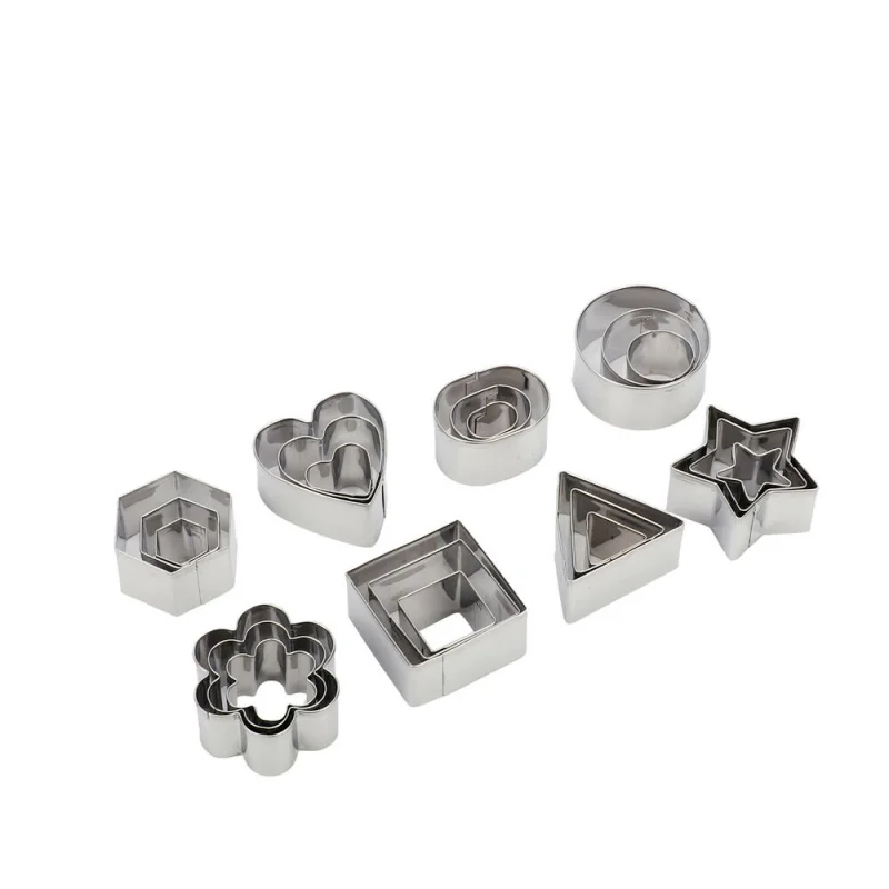 

24 Pcs Fruit Cutting Machine Shape Set Biscuit Slicer Stainless Steel Mini Mold