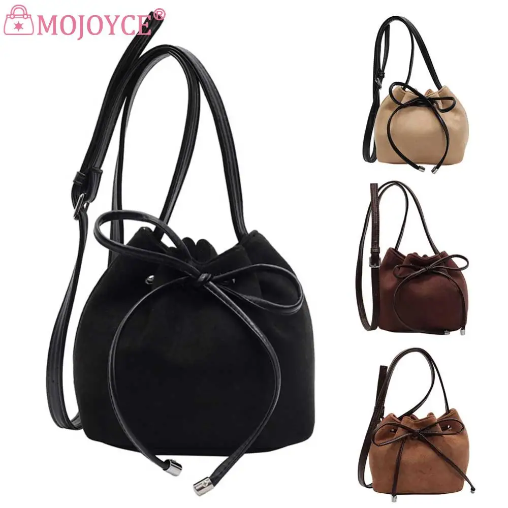 Женская сумка-мешок из искусственной замши модная сумка-тоут однотонная