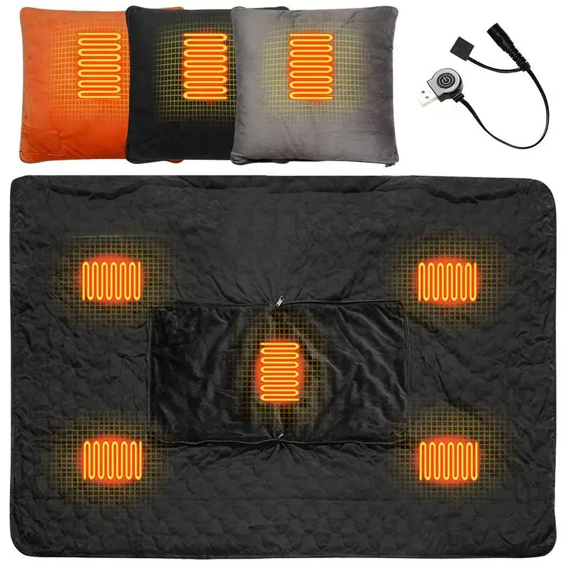 

Heating Lumbar Support Pillow Heated Blanket Heated Pillow Warm Shawl Electric Lap Blanket for Waist Back Home Dormitory