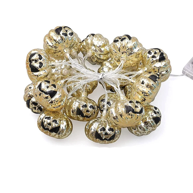 

Гирлянда на Хэллоуин, 20 светодиодный гирлянд в виде тыквы, 9,8 футов, украшение на Хэллоуин, 2 режима постоянного и мерцающего света на Хэллоуи...