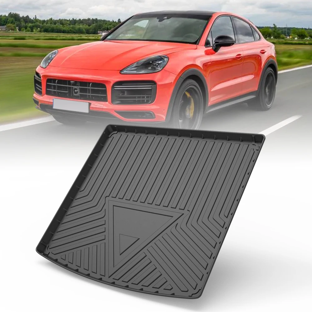 

Коврик в багажник автомобиля TPE для Porsche Cayenne SUV/Coupe/E-Hybrid 2018 2019 2020 2021 2022, водонепроницаемые защитные резиновые автомобильные коврики на заказ