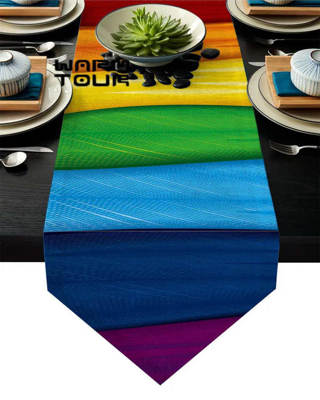 

Красочные баннер Ткань Настольная дорожка Настольный Флаг украшения для домашней вечеринки скатерть настольная дорожка s