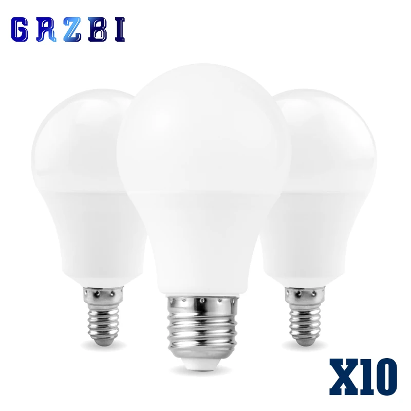10pcs/lot LED E27 LED lamp E14 LED bulb AC 220V Real Power 20W 18W 15W 12W 9W 6W 3W Lampada LED Spotlight Table lamp Lamps light
