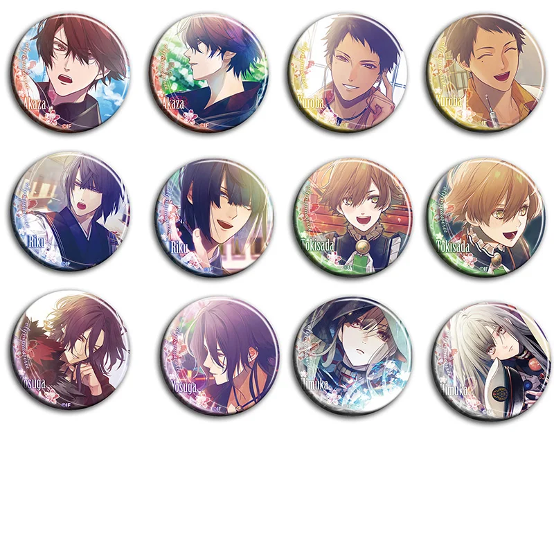

12pcs Anime Badge Olympia Soiree Yuan Zhusha Pin Broooh Button