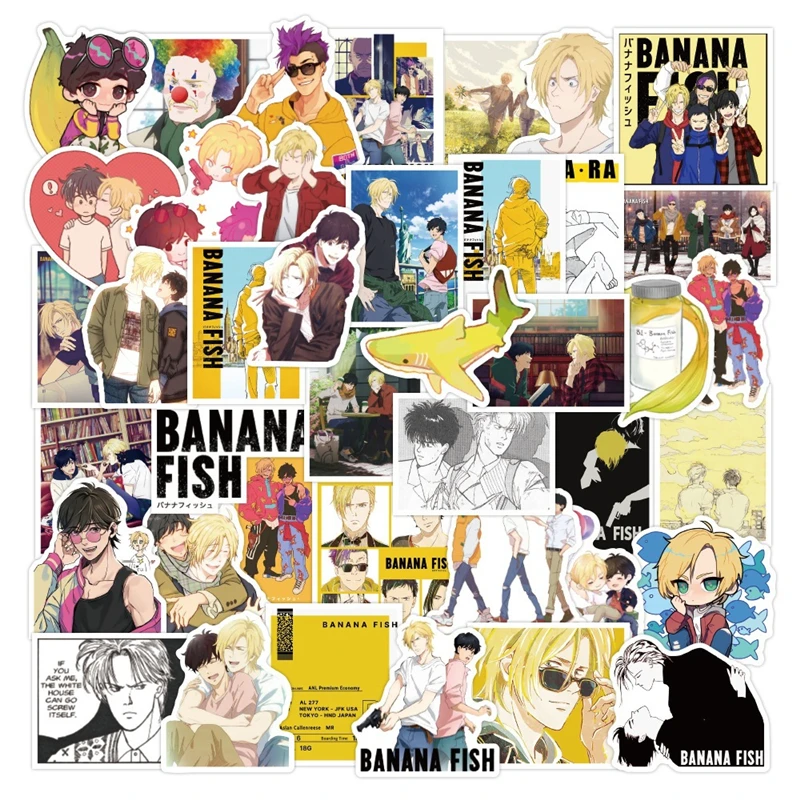 

Cartoon Anime Kawaii BANANA FISH Stickers for Laptop Suitcase Stationery Waterproof Decals Album Kids Toys Birthday Gifts
