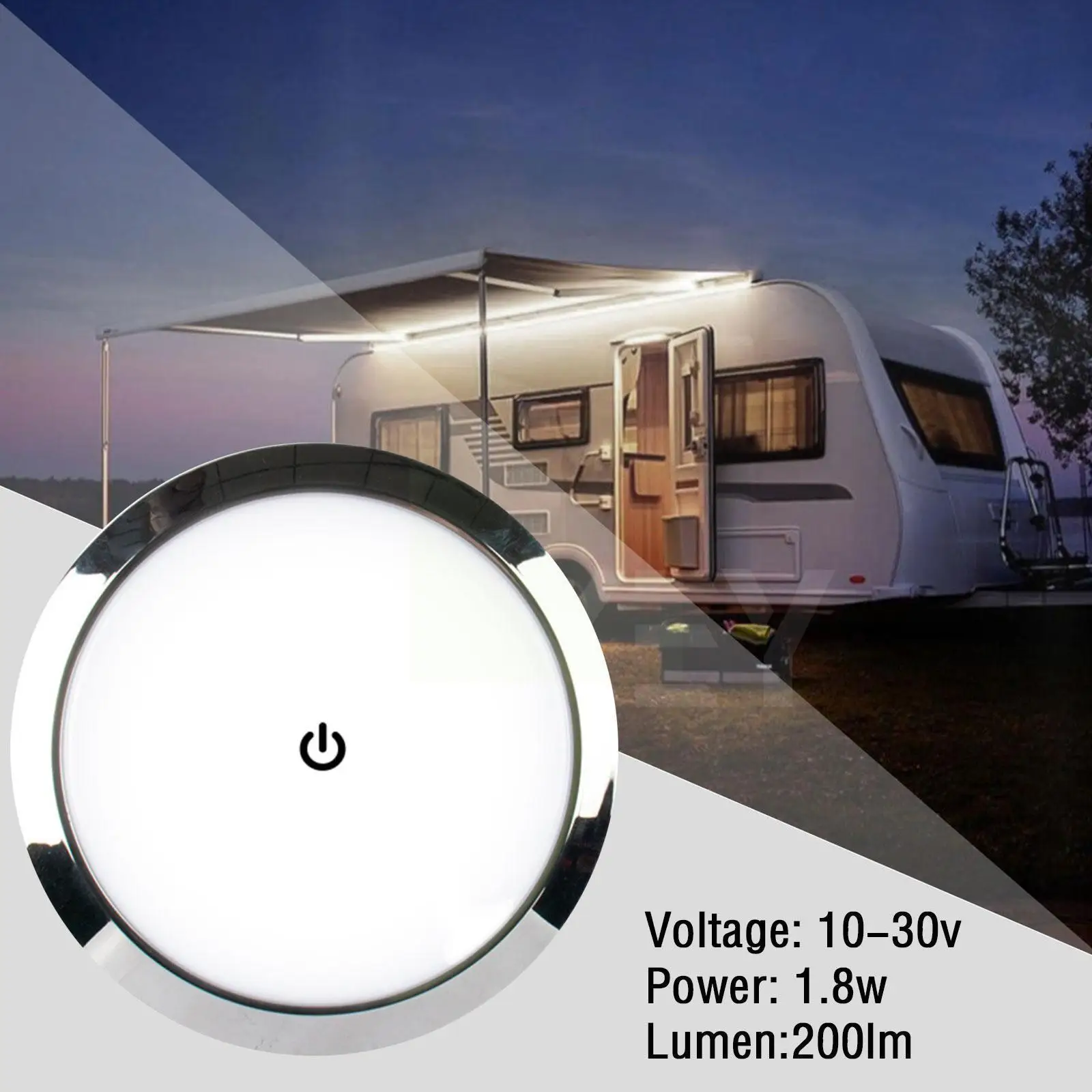 

12v/24v Rv Interior Ceiling Led Light With Dimmer Switch 5w Car Interior Led Round Light Roof Lamp For Caravan Boat B9z4