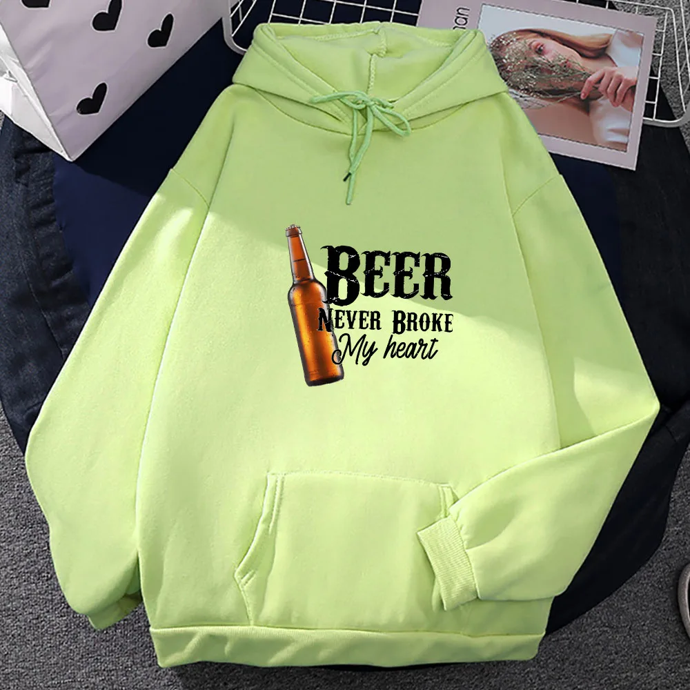 

Lukee Combs Beer Never Broke My Heart Graphic Hoodie Unisex Prevalent Street Sweatshirts Autumn Casual Long-sleeve Pullovers