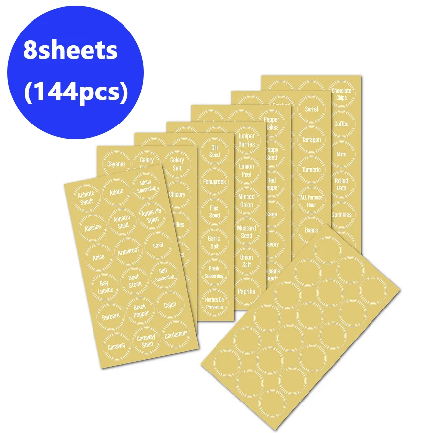 

Наклейки для специй, черные, бумага