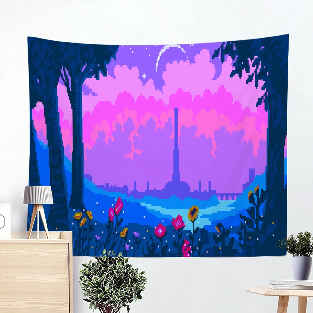 

Аниме спальня настенный Декор макраме настенный подвесной кавайный комнатный Декор Аксессуары розовый гобелен ведьма украшение Tapiz
