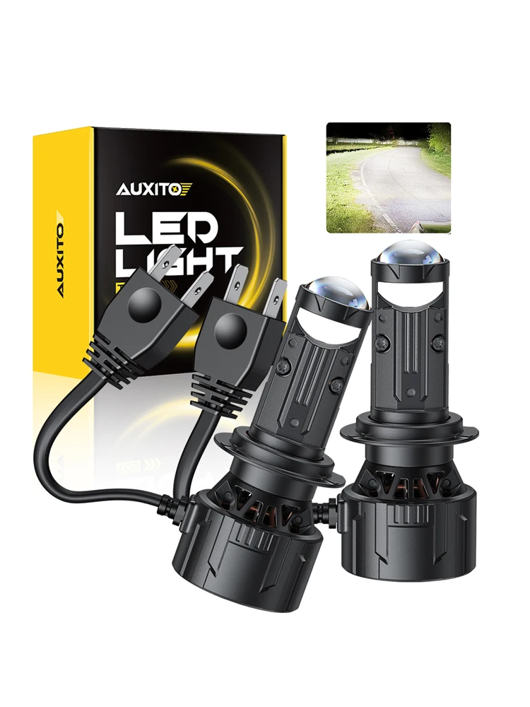 

2 шт. AUXITO H7 светодиодный объектив проектора фары Canbus без ошибок высокой мощности турбо светодиод H7 диодная лампа левый и правый руль 25000LM 12V