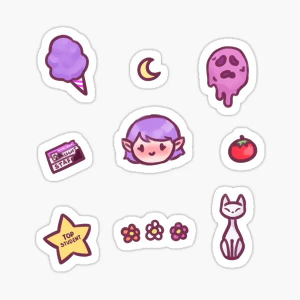 

Amity Flowers 5PCS Stickers for Anime Home Cartoon Living Room Kid Decor Funny Art Luggage Laptop Stickers Cute Car Background