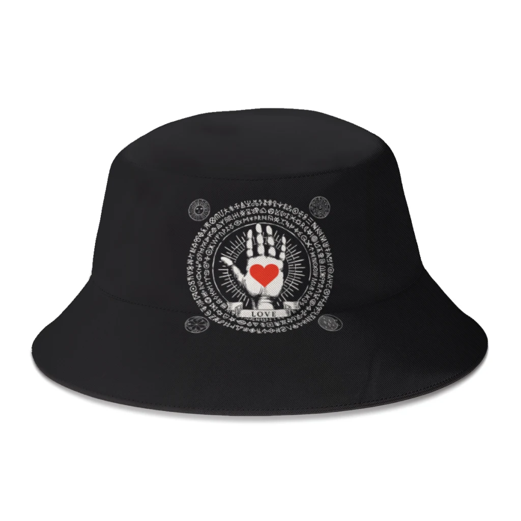 

Summer Spiritual Symbols Bucket Hat for Boys Girls Funny Amulet Mystery Tarot Fisherman Hats Journey Panama Hat