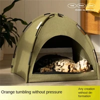 pet tent house cat bed portable teepee thick cushion available for dog cat indoor outdoor detachable pet dog tent supplies