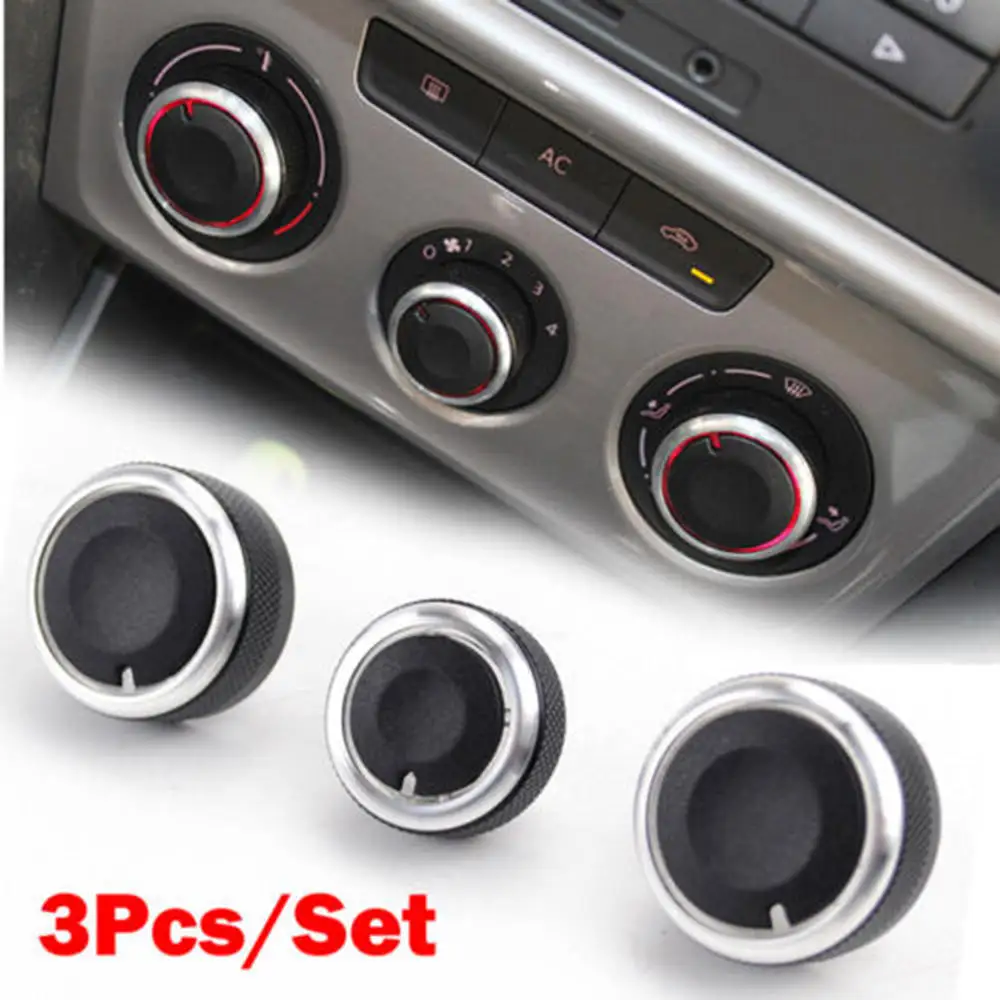

3Pcs/Set Car AC Heater Climate Control Knob Panel For VW Jetta MK5 For Golf 5 Tiguan Touran Bora B6 Air Conditioning Knob Switch