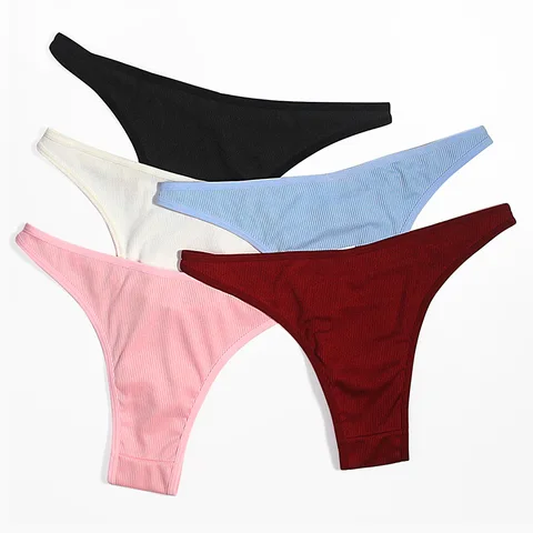 Cotton Panties Women Sexy Lingerie Heart Metal Buckle Thong Underwear Female Low Waist Breathable Gstring Seamless Underpants