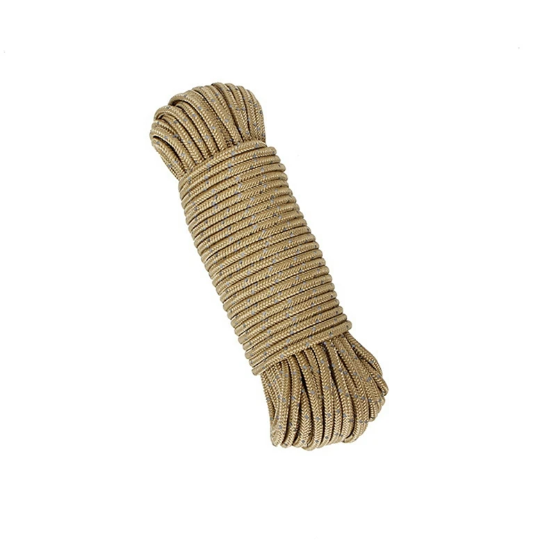 

Outdoor Camping High-Density Tent Rope High-Strength Camping Rope Khaki Reflective Rope Canopy Fixed Adjustment Rope