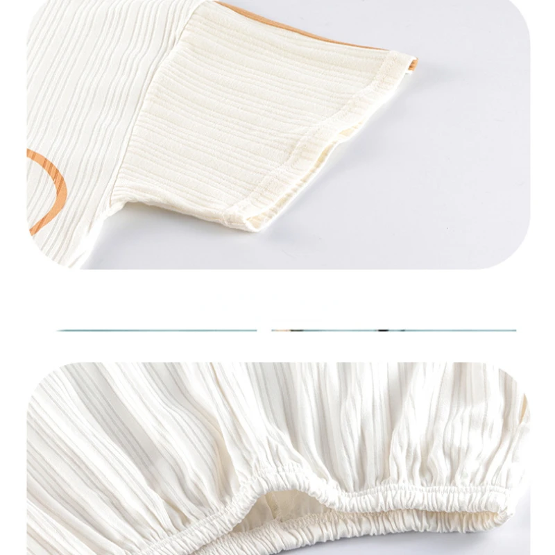 Pajamas for Women's Summer 2023 New Thin Cotton Short-sleeved Korean Version of Loose and Cute Home Service Can Be Worn Outside