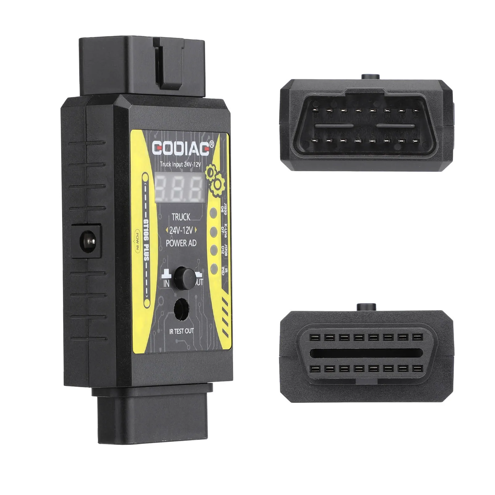 Godiag GT106 + адаптер от 24 В до 12 В, сверхмощный разъем для грузовиков Diagzone X431ThinkdiagXdiagDBScar HD дизельный кабель GT106 Plus (art.: 3920d37c40ffa) - 3920d37c40ffa