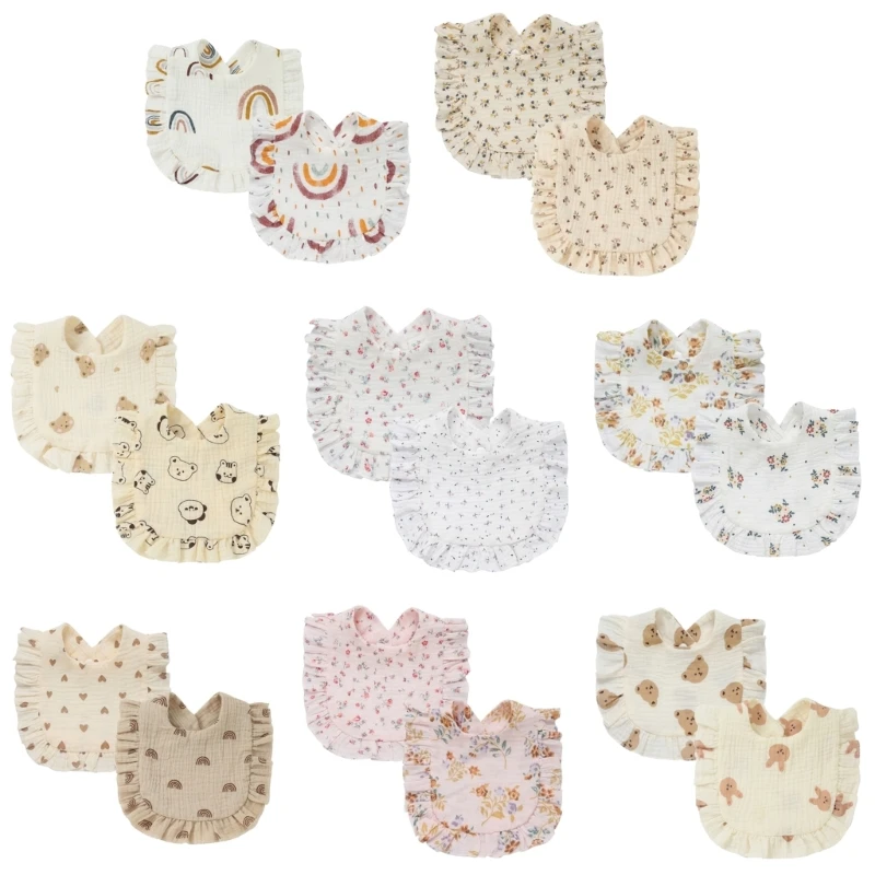 

C5AA Новорожденные Отрыжка Ткани Младенческие Принадлежности LotusLeaf Край Нагрудник Хлопок Мягкие Детские Нагрудники