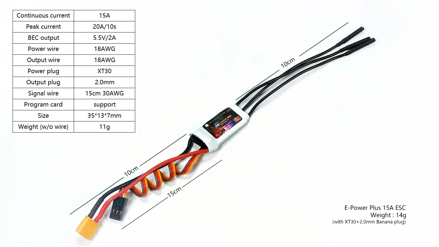 Фото Серия ESC DW Hobby E-Power Plus с высокими оборотами в минуту: электронный регулятор скорости 15A/25A/50A/70A/90A, карта программатора для моделей RC №1