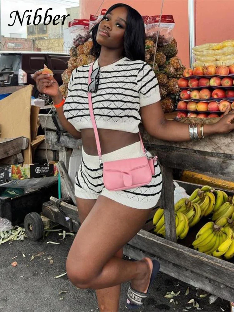 Женский спортивный костюм Nibber в полоску комплект из 2 предметов повседневный