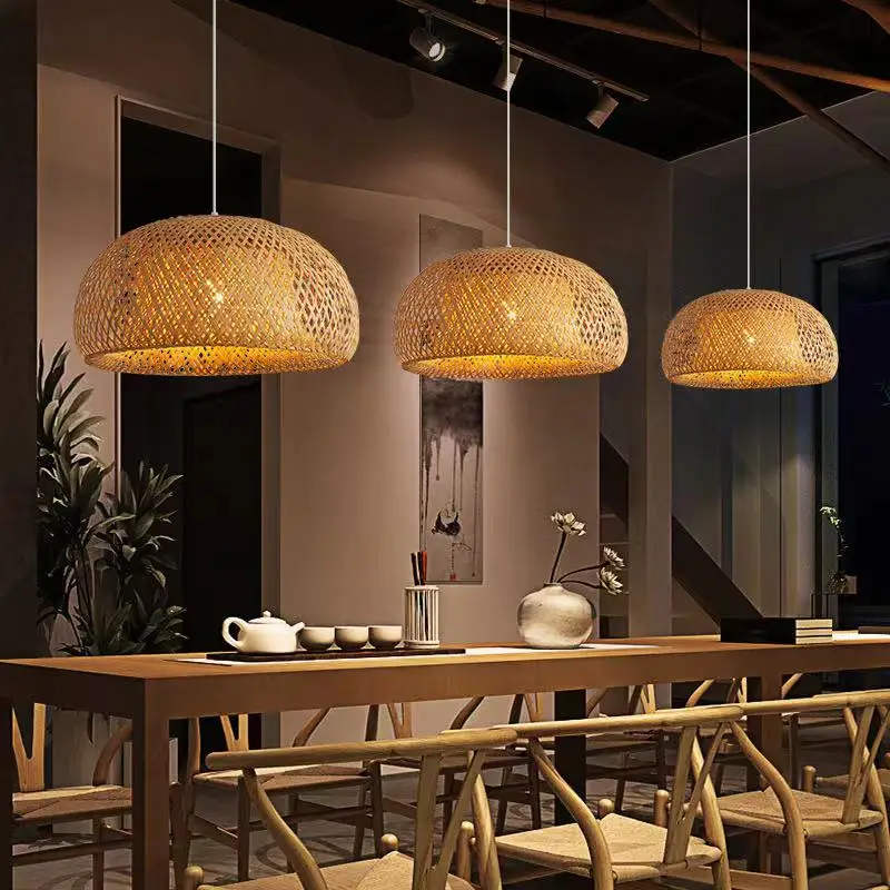 100% hand woven bamboo chandelier, suitable for hotel, garden, dining room, living room, pure hand chandelier