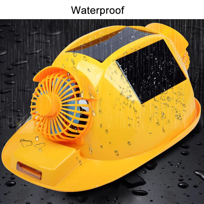 Solar Power Double-sided Fan Safety Helmet Outdoor Protective Construction Hard Hat ABS Material Workplace Cap Use 3 Solar Panel