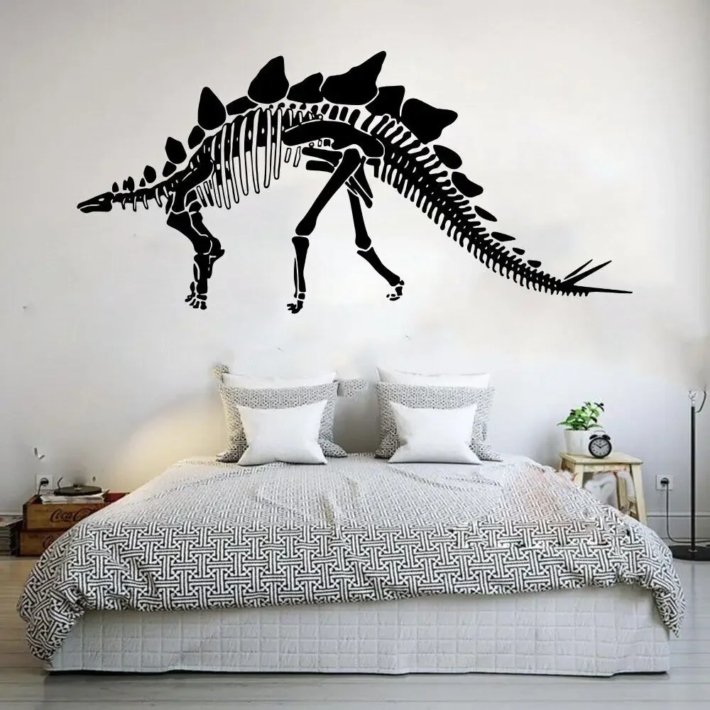 Большой геометрический стикер на стену с динозавром детская комната детский