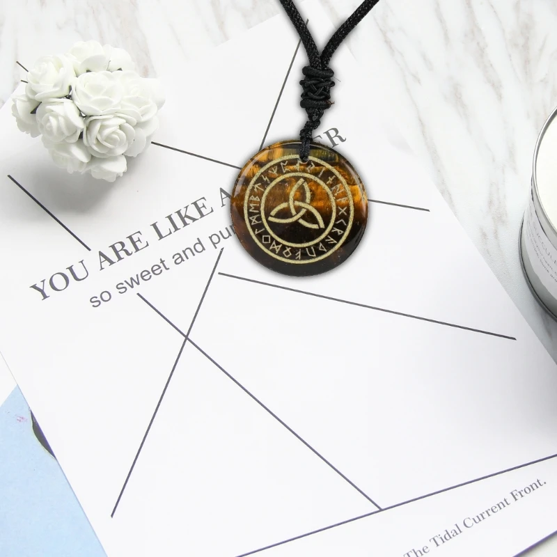 Очарование из натурального камня с узлом Triquetra ожерелье ювелирные изделия на