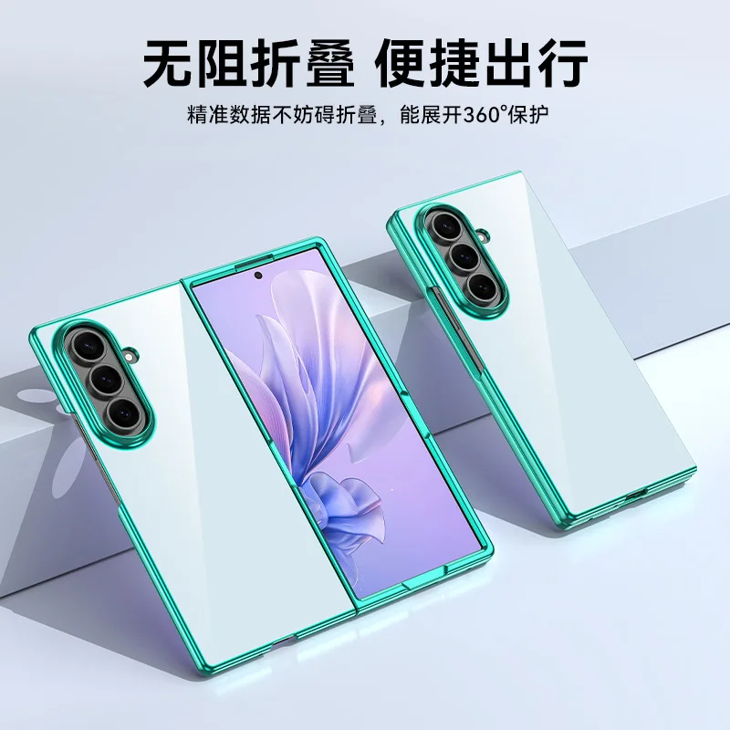 Фото Модный прозрачный жесткий чехол с гальваническим покрытием для Samsung Galaxy Z Fold 7 6 5 5G №2