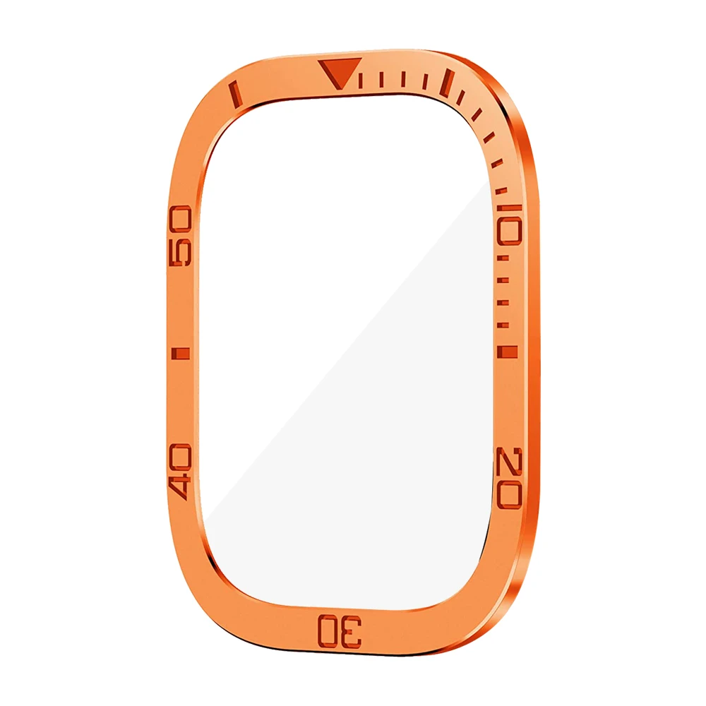 Alloy Dial Bezel Bumper Transparent Cover For Apple Watch Ultra 49mm 9H Tempered Glass Metal Screen Protector HD Full Film