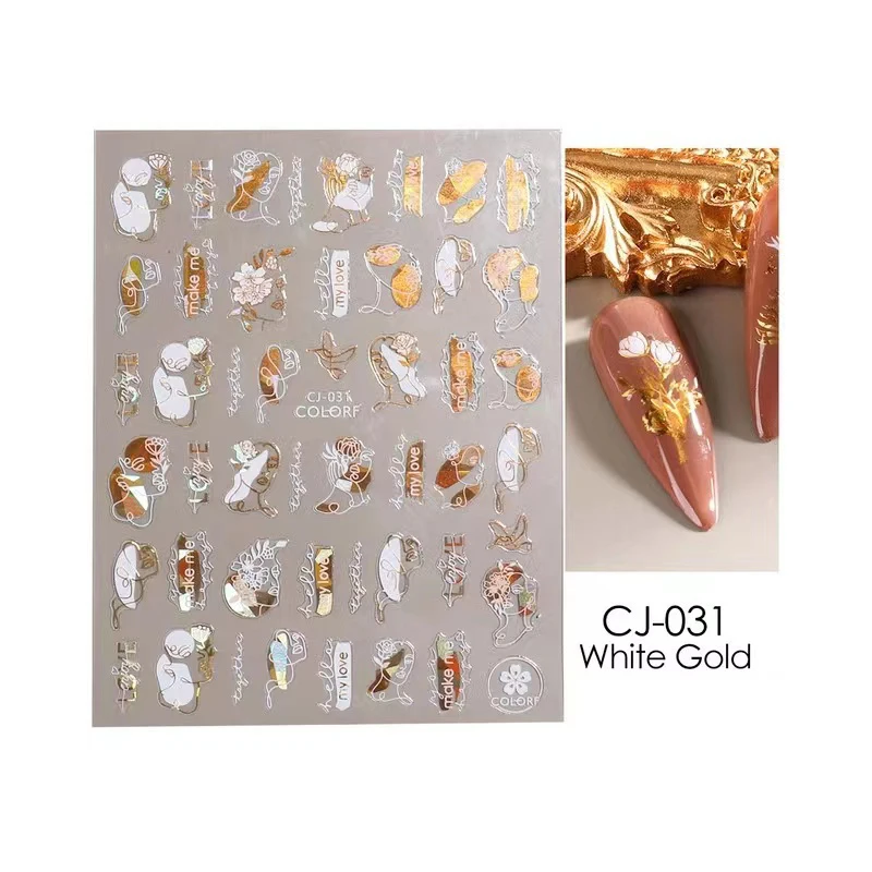 

3D Relief Magic Beauty Girl Pattern Self-Adhesive Decal Design Nail Art Stickers Decoration