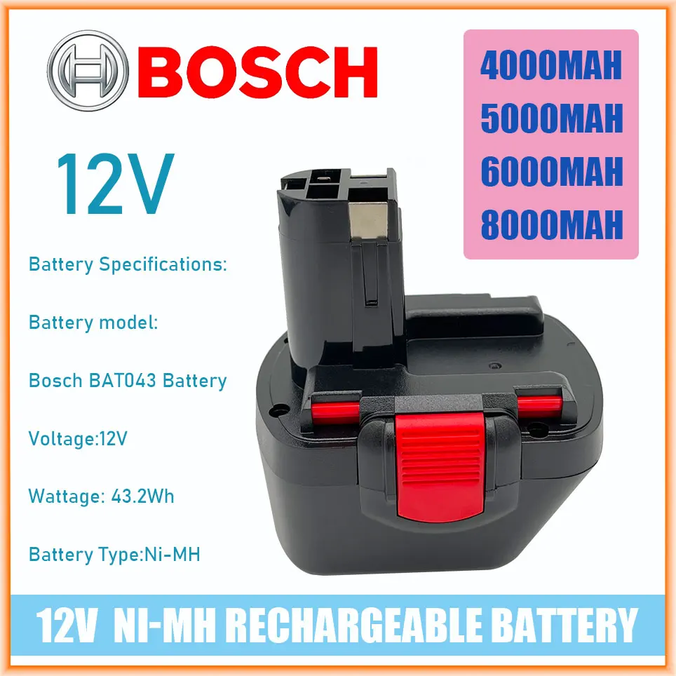 

Bosch 12V 6.0AH Ni-MH PSR1200 Rechargeable Battery for Bosch 12V Drill GSR 12 VE-2,GSB 12 VE-2 PSB 12 VE-2,BAT043 BAT045 BTA120