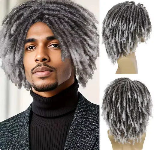 Синтетический короткий парик с дредами для мужчин Парики Rasta Faux Locs Афро Боб Ombre