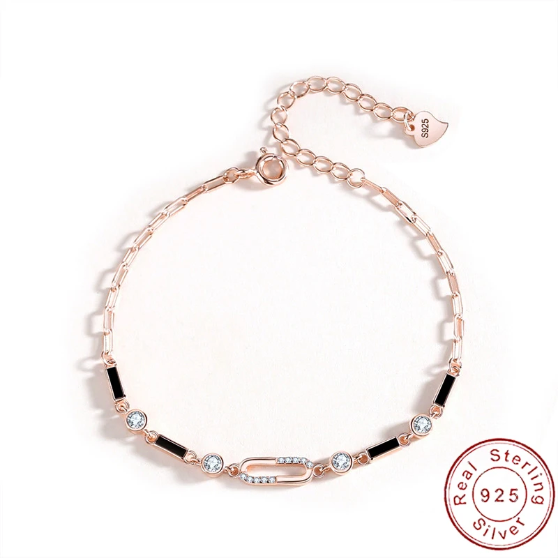 

Женский квадратный браслет из серебра 925 пробы с фианитами