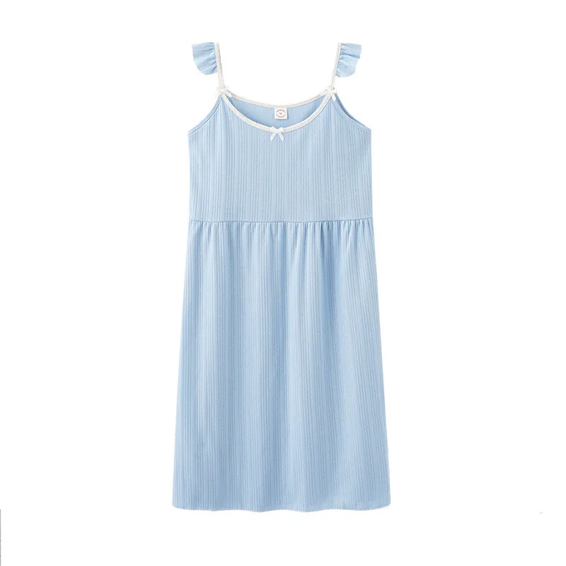 Fdfklak Korean New Night Dress Women Casual Large Size Suspender Nightdress Cotton Sweet Nightwear Ladies Homewear Sleepshirt