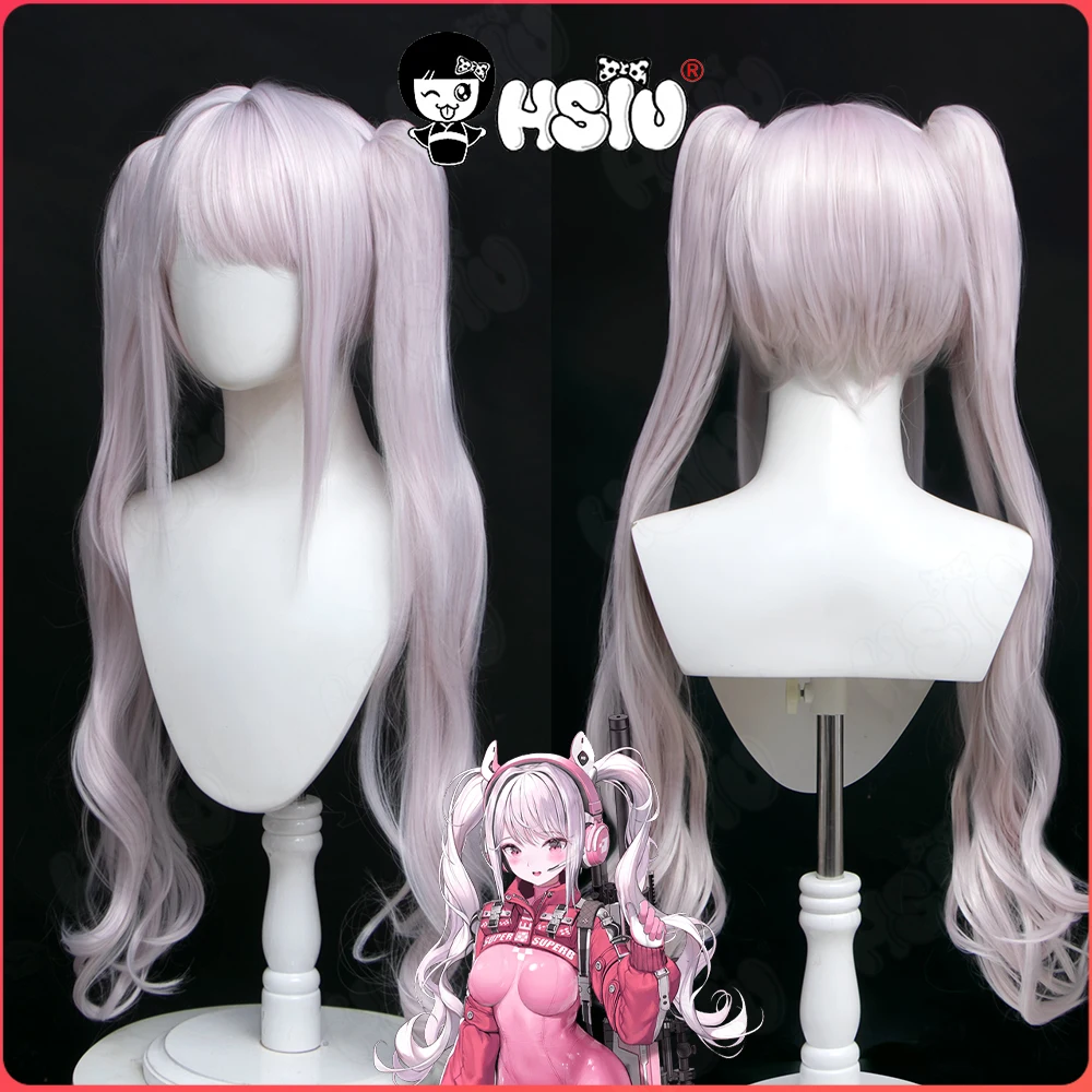 

Alice Cosplay Wig Game GODDESS OF VICTORY: NIKKE Cosplay HSIU Light pink white Double ponytail long hair+Wig Cap Nikke Alice Wig