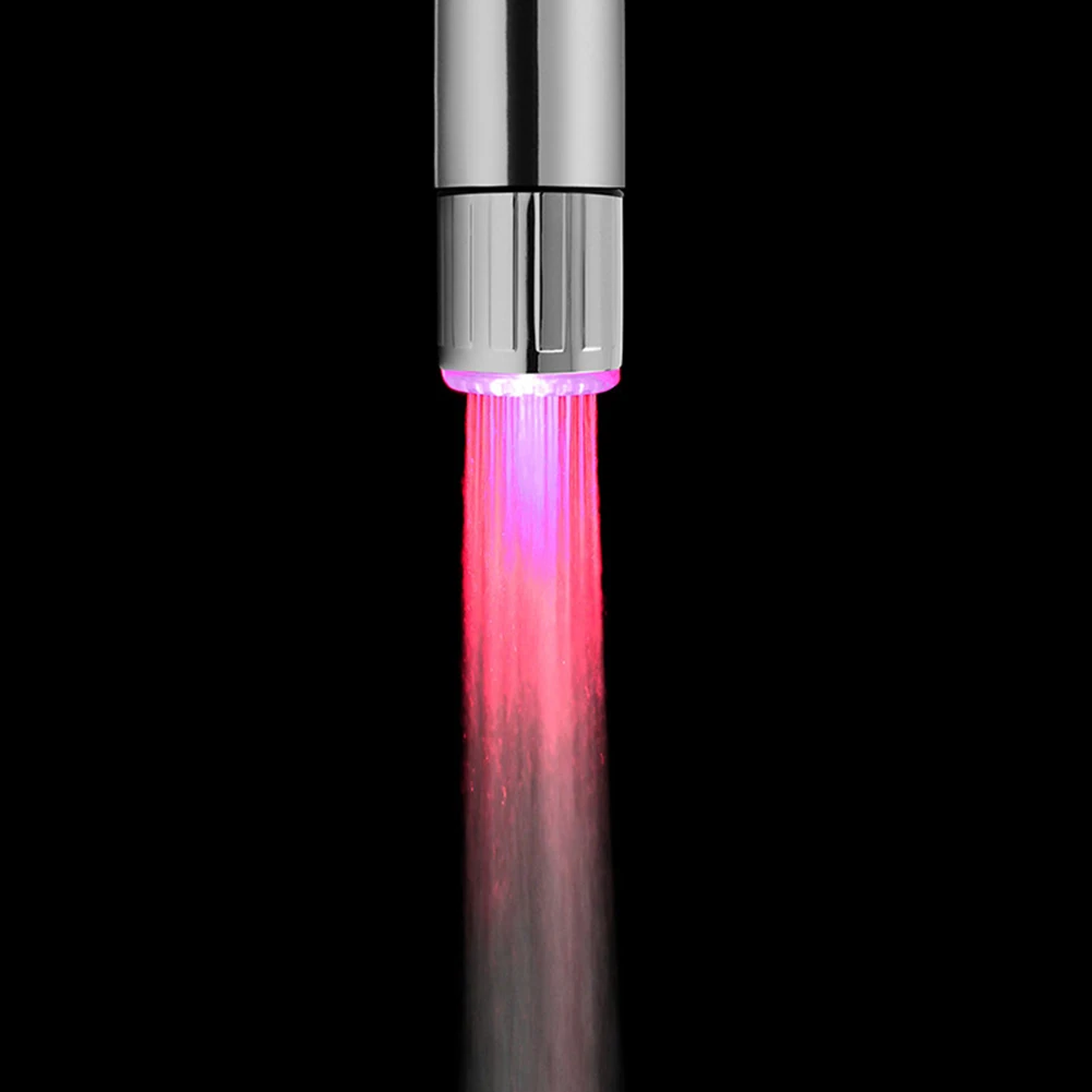 

7 Color RGB Stainless Steel LED Water Faucet Bathroom Glow Shower Tap Light