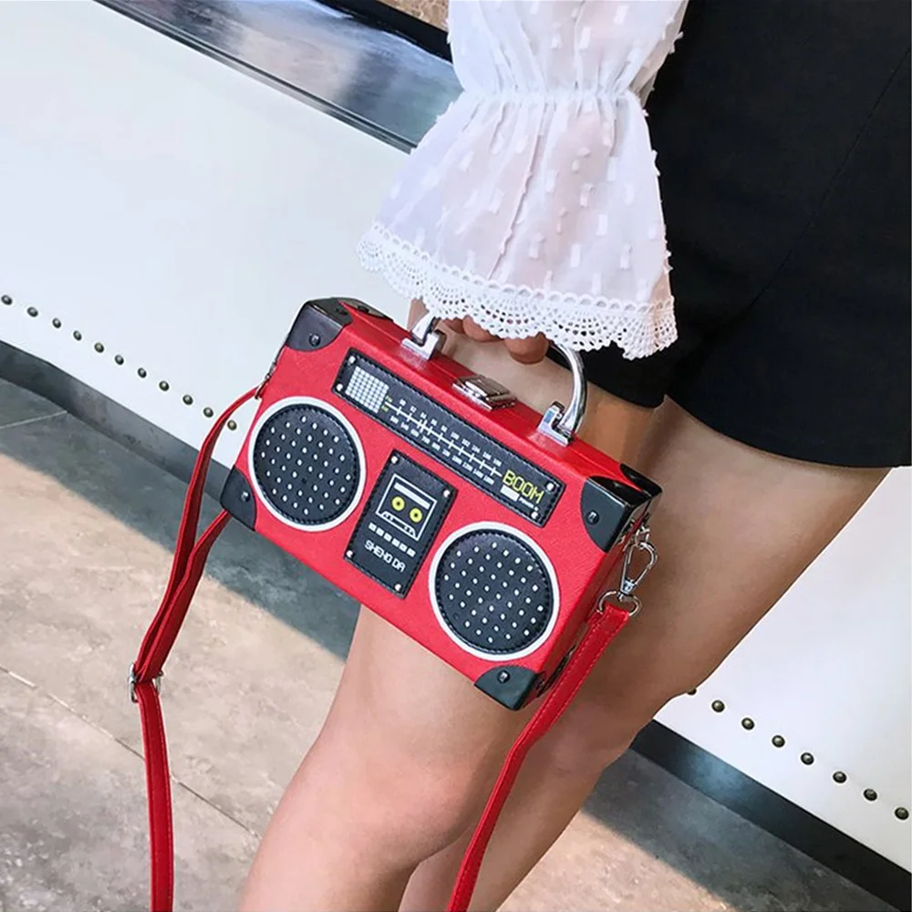 New Messenger Bag Personality Radio Small Box Bag Ladies Shoulder Bag Korean Version Cute Creative Personality Funny Handbag