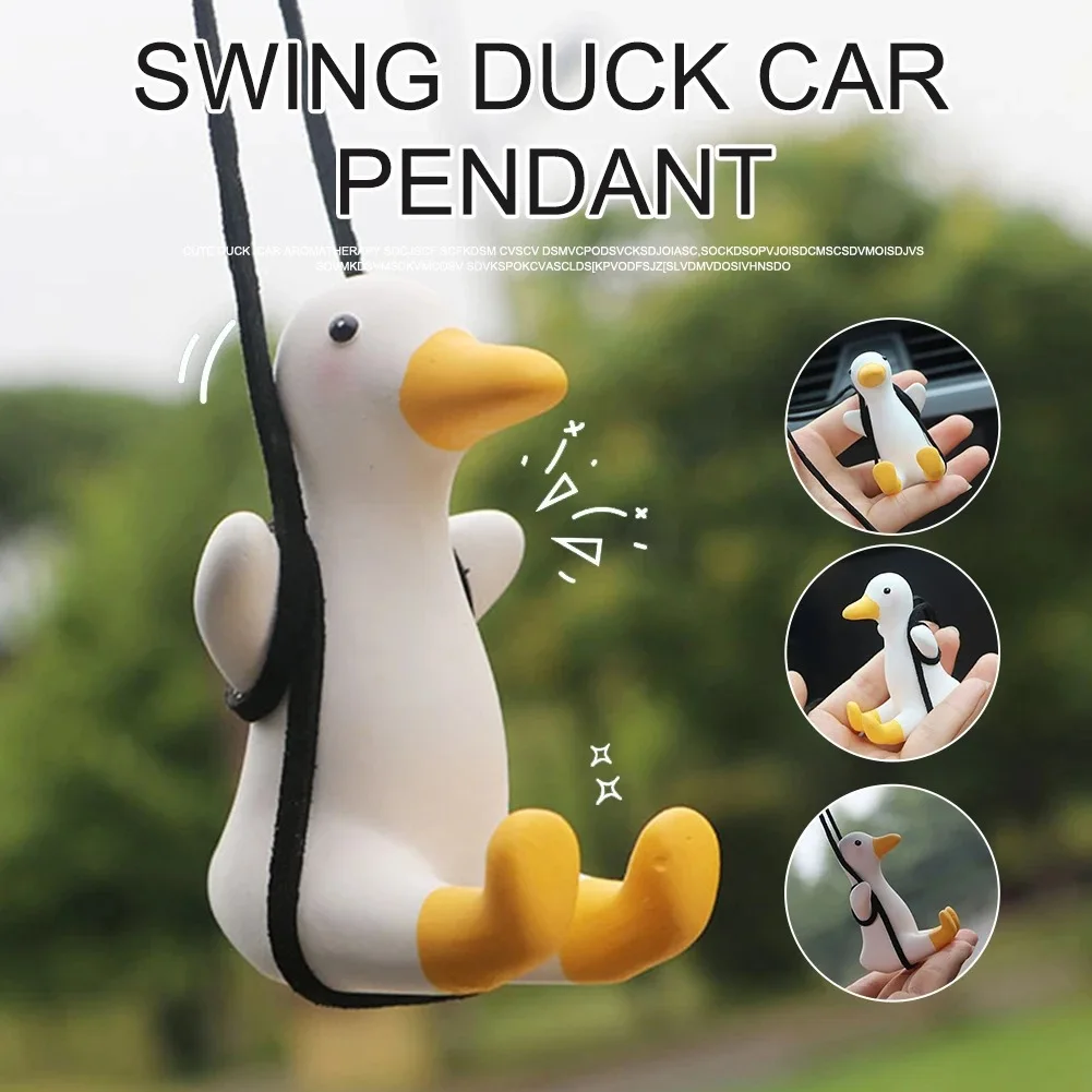 

Gypsum Cute Anime Car Accessory Swing Duck Pendant Auto Rearview Mirror Ornaments Birthday Gift Couple Accessories Car Fragrance