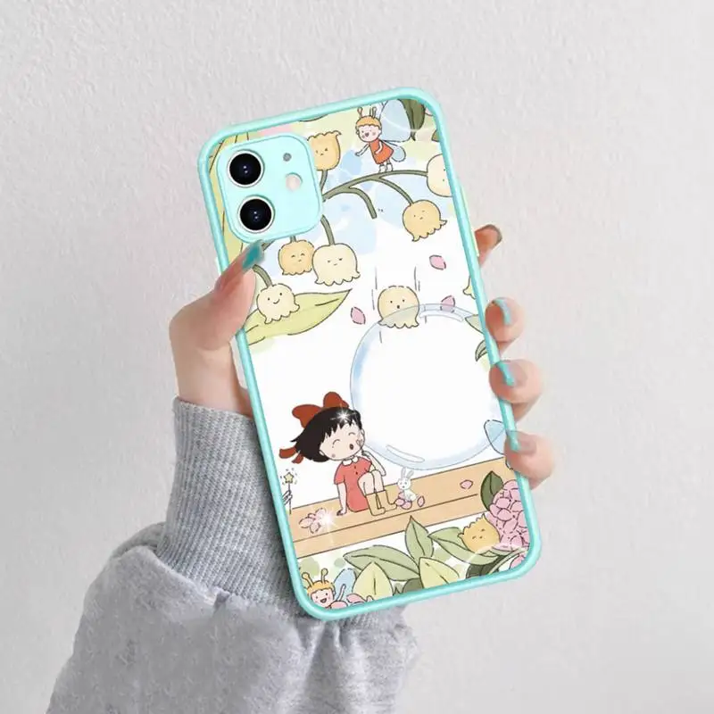 Cartoon C-ChibiS M-MarukoS C-ChanS Phone Case for iPhone 14 11 12 13 Mini Pro Max 8 7 Plus X XR XS MAX Translucent Matte Cover