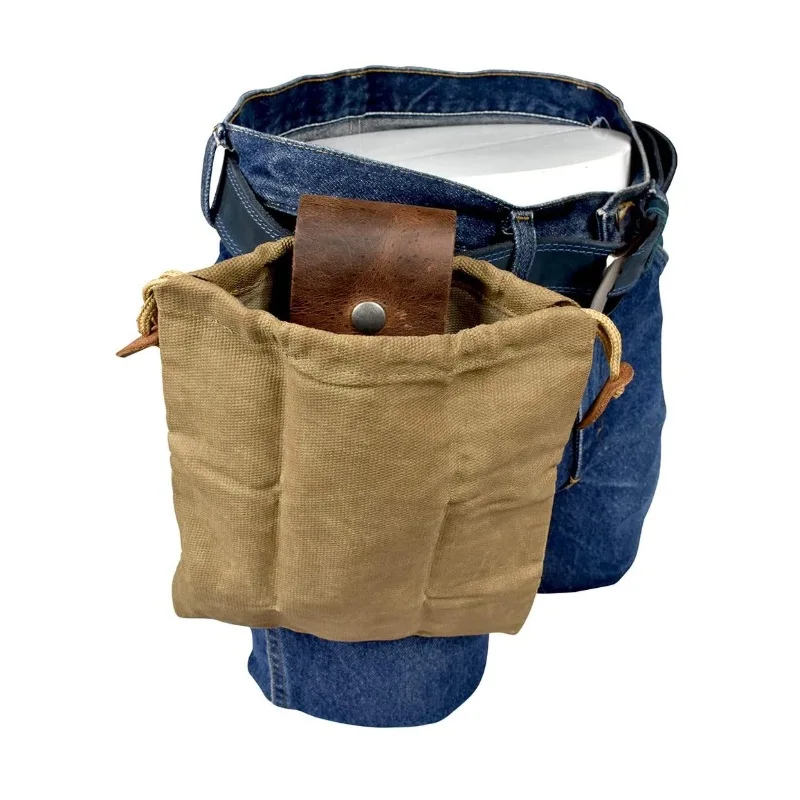 

Foldable Men's Belt Bag Fanny Pack for Men Leather Canvas Tactical Multi Tools Case Belt Pouch Travel Waist Bag Hip Pack Outdoor